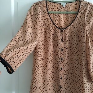 Aces, Spades, Diamonds, Clubs print blouse